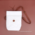 Foldable Paper Document Bag Slim White Kraft Sling Bag Office